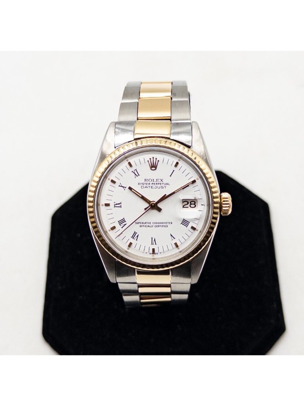 Beautiful 14k Yellow Gold Watch REF 1601 WHITE DIAL ROLEX DATEJUST 36mm Mens WTY